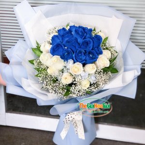 Bó hoa hồng xanh-Vẻ đẹp huyền bí