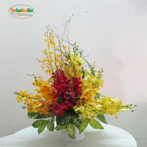 Giỏ hoa chúc mừng hoa lan