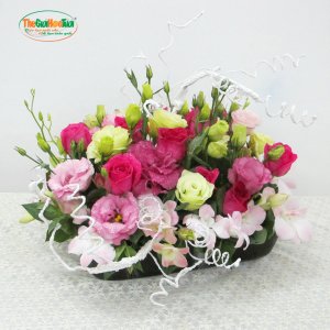 Lẵng hoa màu hồng - pink love TGHT-1107