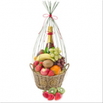 Basket of Seasonal Fruit with Sparkling Wine