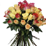 Bouquet of Mixed Coloured Roses