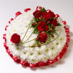 Classic White Posy - Red and White