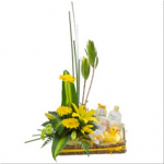 Flower Basket with Bath Time Baby Goods