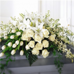 Funeral Spray Arrangement with ribbon