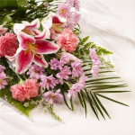 Large Funeral Flowers in Cello - White and Pink