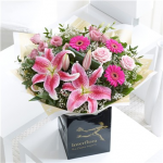 Pink Radiance Hand-tied with chocolates