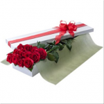 Presentation Box of 12 Long Stemmed Red Roses