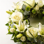Rose and Lily Wreath - White