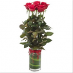 Vase with 6 Red Roses