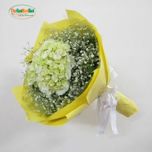 Bó hoa cẩm tú cầu và baby